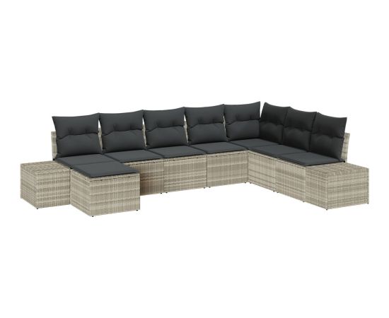 Zestaw sof ogrodowych vidaXL 8-elementowy Jasnoszary Dārza mēbeļu komplekti