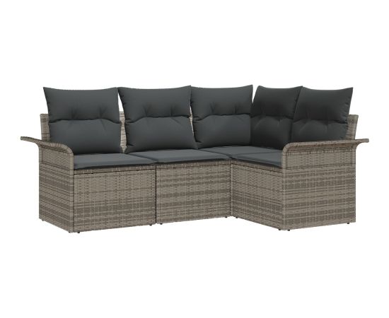 Zestaw 4-częściowy sofa ogrodowa vidaXL Szary Dārza mēbeļu komplekti