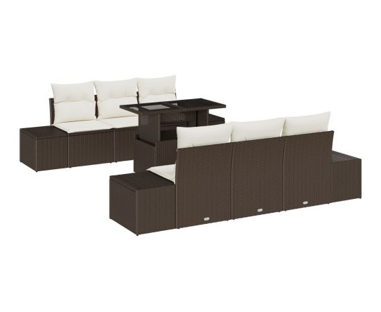 vidaXL Zestaw sof ogrodowych Zestaw 7 Brązowy Polirattan Meble ogrodowe Dārza mēbeļu komplekti