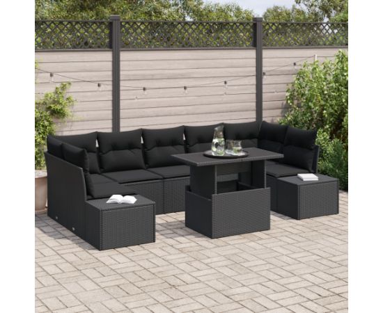 Zestaw Sof Ogrodowych vidaXL Zestaw 8 Ciemnoszary Polirattan Dārza mēbeļu komplekti