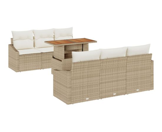 vidaXL Zestaw 5 Naturalny Beż Syntetyczny rattan, poliester Dārza mēbeļu komplekti