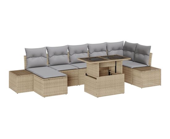 vidaXL Zestaw Sof Ogrodowych 8 Części Beżowy, Szary Dārza mēbeļu komplekti