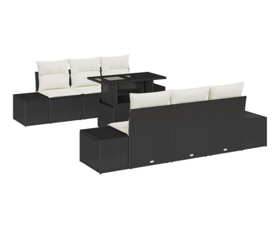 vidaXL Zestaw Sofy Ogrodowej Zestaw 7 Czarny Wicker Rattan Dārza mēbeļu komplekti