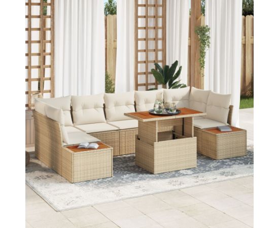 Zestaw sofy ogrodowej vidaXL Zestaw 8 Beżowy i Kremowy Dārza mēbeļu komplekti