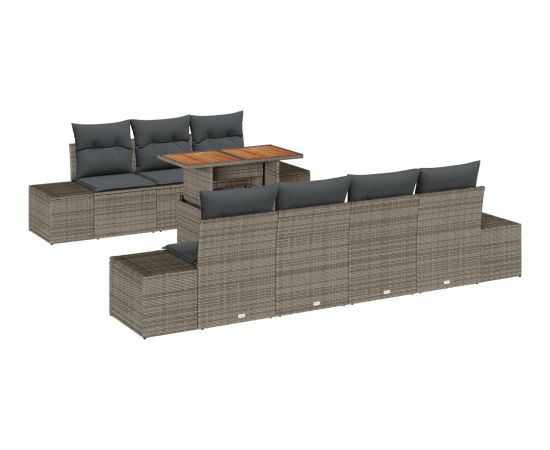 Zestaw Sofów Ogrodowych vidaXL 8-częściowy Szary Dārza mēbeļu komplekti