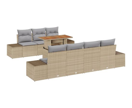 vidaXL Zestaw Sof Ogrodowych Zestaw 8 Beżowy Rattan Dārza mēbeļu komplekti