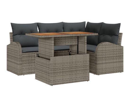 Zestaw sofy ogrodowej vidaXL Zestaw 5-częściowy Szary Dārza mēbeļu komplekti