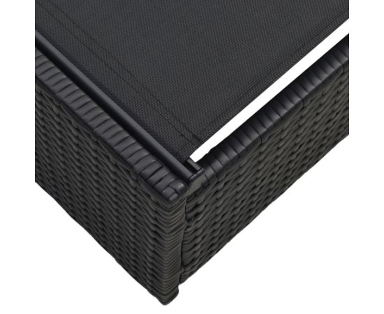 vidaXL Leżak ogrodowy Czarny Rattan, Stal 69 x 200 x 27 cm Шезлонги и пляжные стулья
