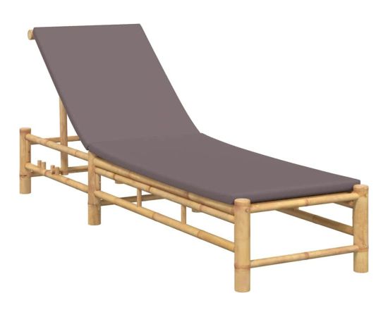 Vidaxl Leżak z poduszkami, 55x199x30 cm, bambus Шезлонги и пляжные стулья