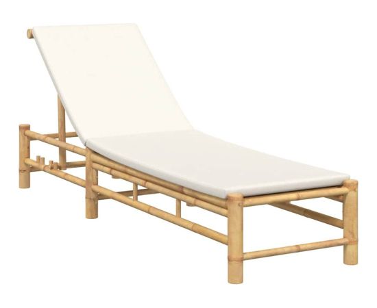 Vidaxl Leżak z poduszkami, 55x199x30 cm, bambus Шезлонги и пляжные стулья