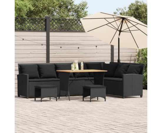 vidaXL 4-częściowy zestaw ogrodowy z poduszkami w kształcie litery L Dārza mēbeļu komplekti