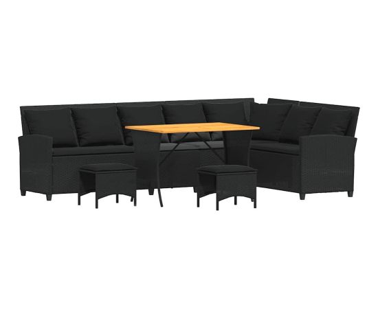 vidaXL 4-częściowy zestaw ogrodowy z poduszkami w kształcie litery L Dārza mēbeļu komplekti