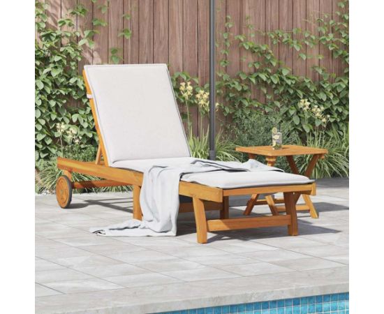 vidaXL Leżak ze stołem lite drewno akacjowe Шезлонги и пляжные стулья