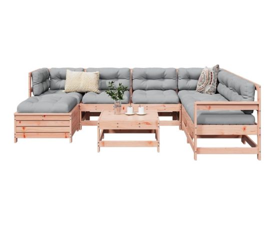 vidaXL 8-cz. zestaw wypoczynkowy do ogrodu, lite drewno daglezjowe Dārza mēbeļu komplekti