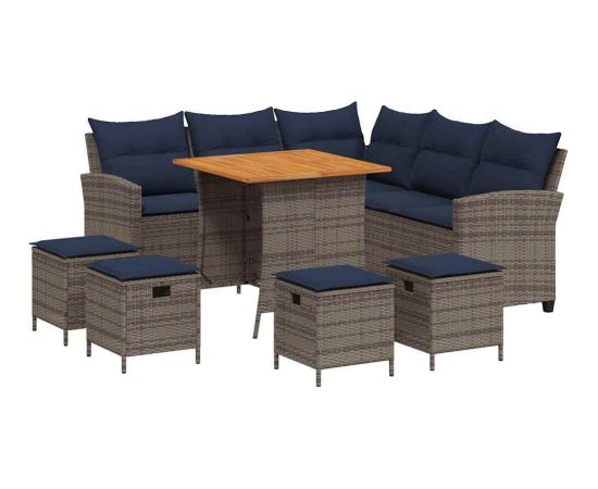 vidaXL 6-częściowy zestaw ogrodowy z poduszkami w kształcie litery L Dārza mēbeļu komplekti