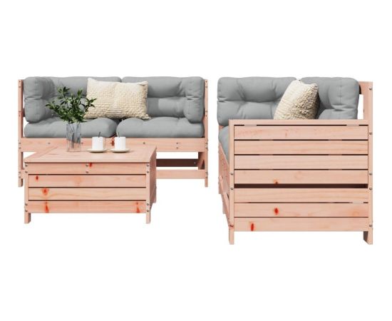 vidaXL 5-częściowy zestaw wypoczynkowy do ogrodu, lite drewno daglezjowe Dārza mēbeļu komplekti