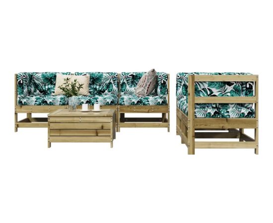 vidaXL 6-cz. zestaw wypoczynkowy do ogrodu, impregnowana sosna Dārza mēbeļu komplekti