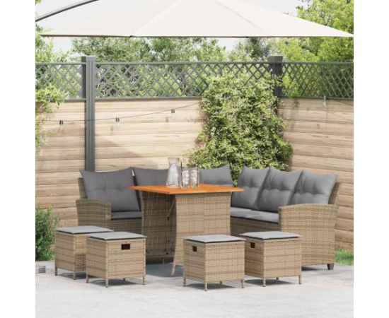 vidaXL 6-częściowy zestaw ogrodowy z poduszkami w kształcie litery L Dārza mēbeļu komplekti