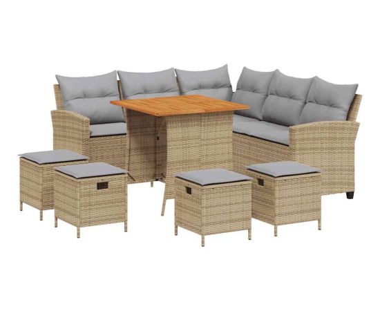 vidaXL 6-częściowy zestaw ogrodowy z poduszkami w kształcie litery L Dārza mēbeļu komplekti