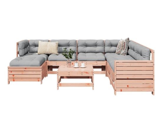 vidaXL 8-częściowy zestaw wypoczynkowy do ogrodu, lite drewno daglezjowe Dārza mēbeļu komplekti