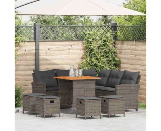 vidaXL 6-częściowy zestaw ogrodowy z poduszkami w kształcie litery L Dārza mēbeļu komplekti