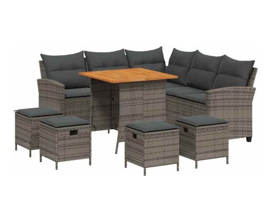 vidaXL 6-częściowy zestaw ogrodowy z poduszkami w kształcie litery L Dārza mēbeļu komplekti