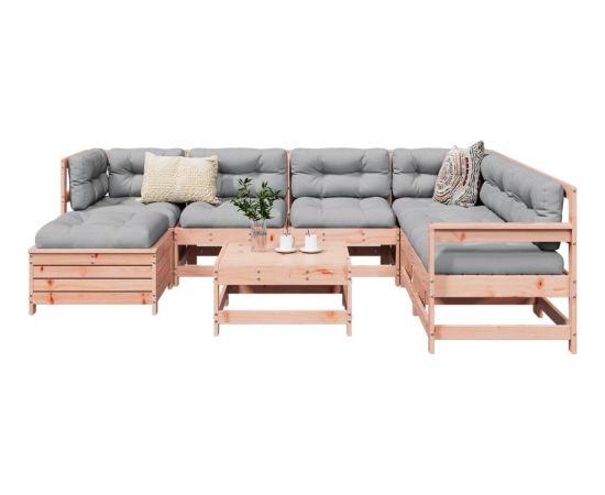 vidaXL 8-częściowy zestaw wypoczynkowy do ogrodu, lite drewno daglezjowe Dārza mēbeļu komplekti