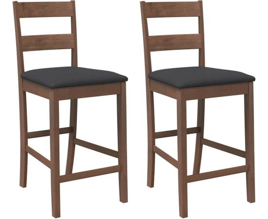 vidaXL Hokery barowe z poduszkami 2 szt. Brązowe lite drewno gumowe Virtuves krēsli