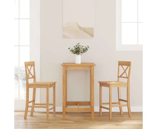 vidaXL Hokery barowe 2 szt. Naturalne drewno lite guma Virtuves krēsli