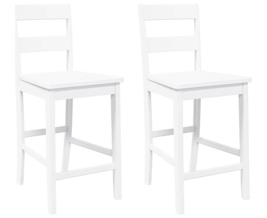 vidaXL Hokery barowe 2 szt. Białe lite drewno gumowe Virtuves krēsli