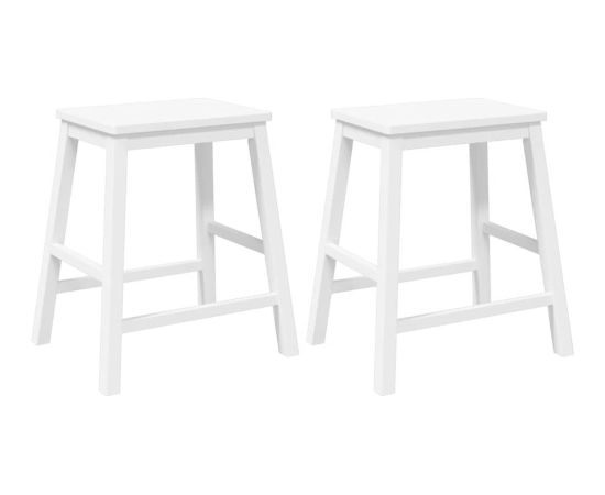vidaXL Krzesła barowe 2 szt. Białe lite drewno gumowe Кухонные стулья
