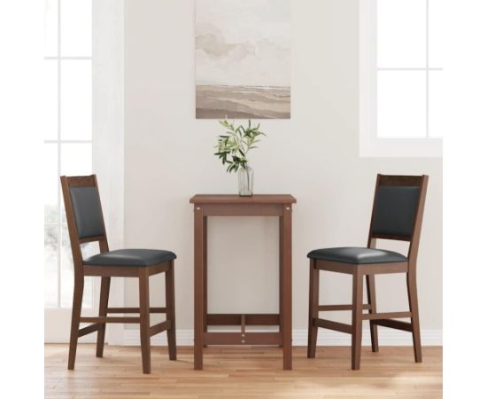 vidaXL Hokery barowe z poduszkami 2 szt. Brązowe lite drewno gumowe Virtuves krēsli