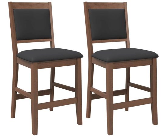 vidaXL Hokery barowe z poduszkami 2 szt. Brązowe lite drewno gumowe Virtuves krēsli