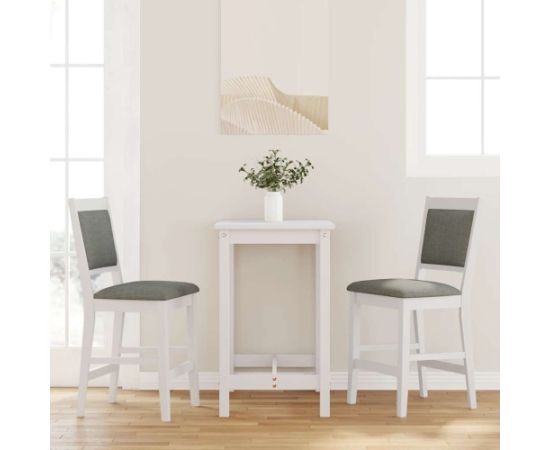 vidaXL Hokery barowe z poduszkami 2 szt. Białe lite drewno gumowe Кухонные стулья