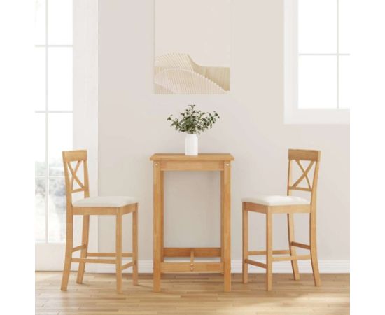 vidaXL Hokery barowe z poduszkami 2 szt. Naturalne drewno lite guma Кухонные стулья