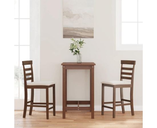 vidaXL Hokery barowe z poduszkami 2 szt. Brązowe lite drewno gumowe Virtuves krēsli