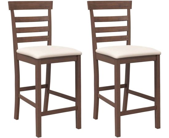vidaXL Hokery barowe z poduszkami 2 szt. Brązowe lite drewno gumowe Virtuves krēsli