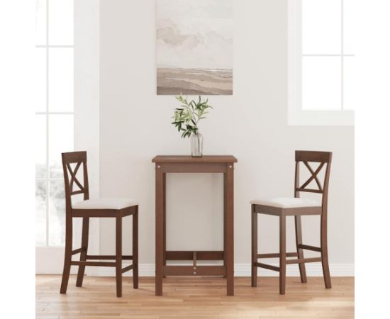 vidaXL Hokery barowe z poduszkami 2 szt. Brązowe lite drewno gumowe Virtuves krēsli