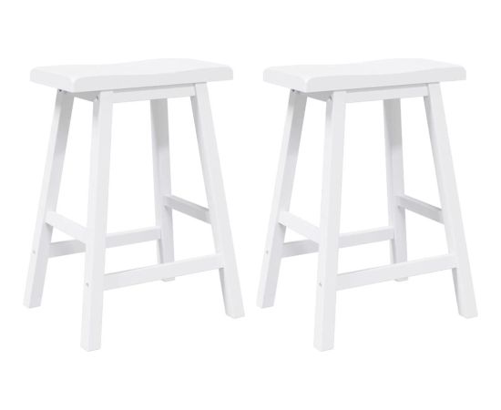 vidaXL Hokery barowe 2 szt. Białe lite drewno gumowe Кухонные стулья