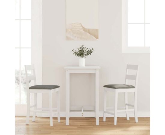 vidaXL Hokery barowe z poduszkami 2 szt. Białe lite drewno gumowe Virtuves krēsli