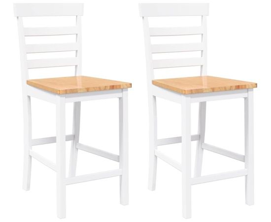 vidaXL Hokery barowe 2 szt. Białe lite drewno gumowe Кухонные стулья