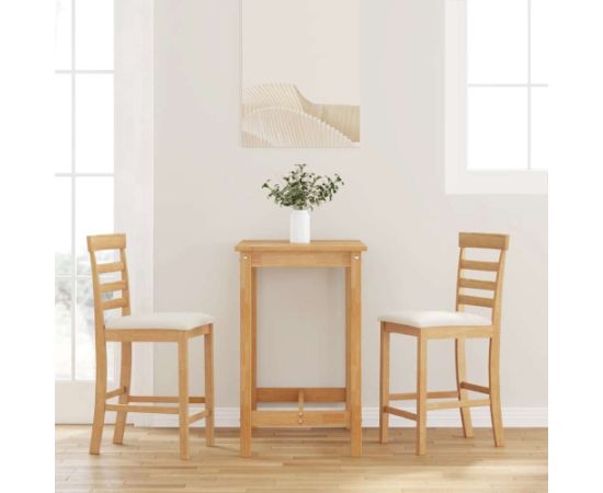vidaXL Hokery barowe z poduszkami 2 szt. Naturalne drewno lite guma Virtuves krēsli
