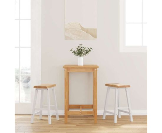 vidaXL Hokery barowe 2 szt. Białe lite drewno gumowe Virtuves krēsli