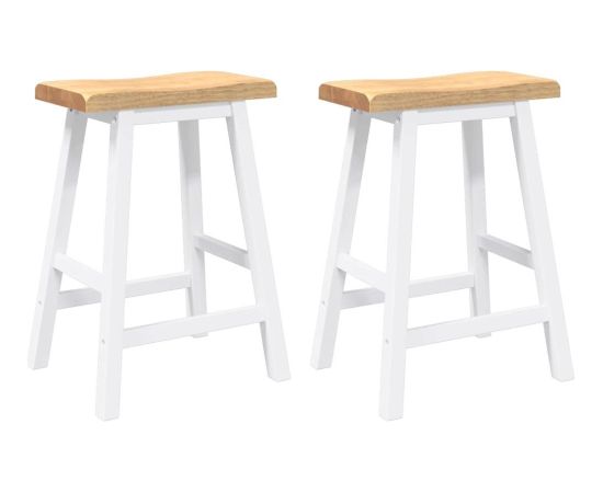 vidaXL Hokery barowe 2 szt. Białe lite drewno gumowe Virtuves krēsli