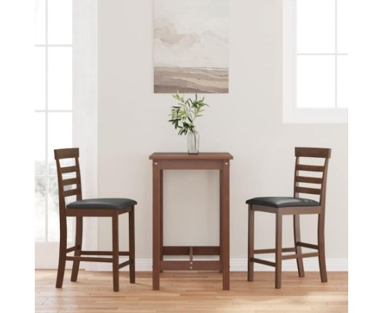 vidaXL Hokery barowe z poduszkami 2 szt. Brązowe lite drewno gumowe Virtuves krēsli