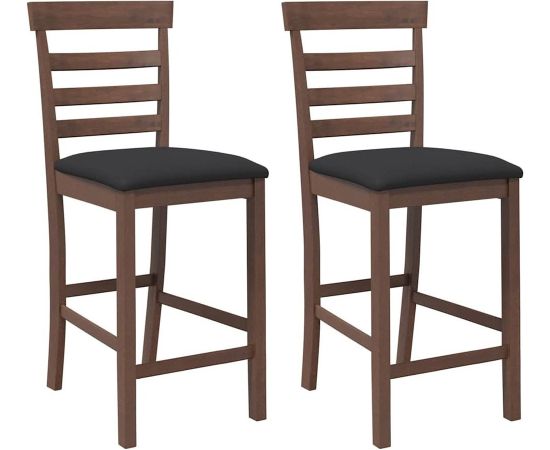vidaXL Hokery barowe z poduszkami 2 szt. Brązowe lite drewno gumowe Virtuves krēsli