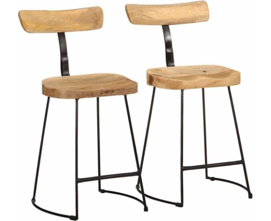 vidaXL Hokery barowe 2 szt. 49x43x79 cm Drewno lite Mango Virtuves krēsli
