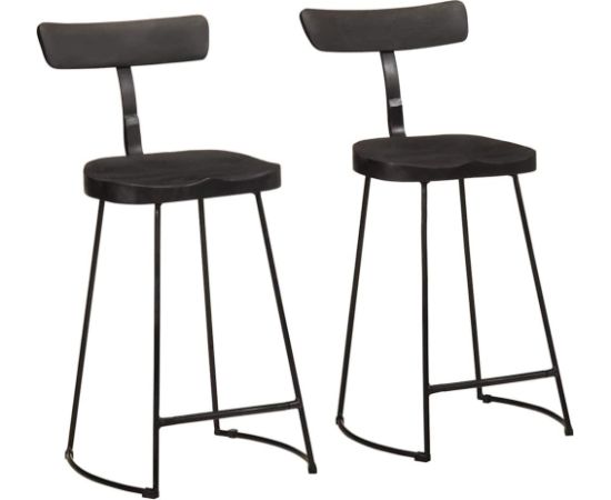 vidaXL Hokery barowe 2 szt. Czarny 49x43x88 cm Drewno lite Mango Кухонные стулья