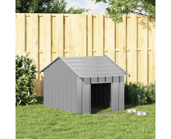 vidaXL Buda dla psa z dachem, 83x130x85 cm, stal galwanizowana Guļvieta mājdzīvniekiem