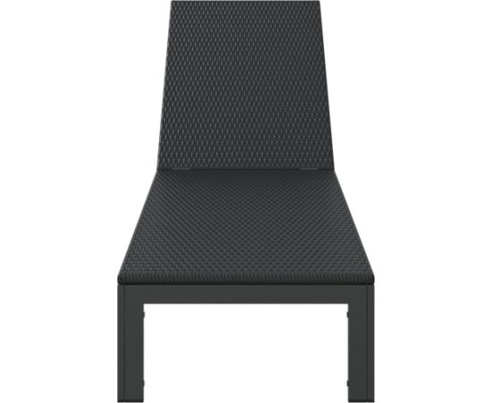 vidaXL Leżaki Czarny Polirattan 200 x 54 x 27 cm Ergonomiczny Шезлонги и пляжные стулья